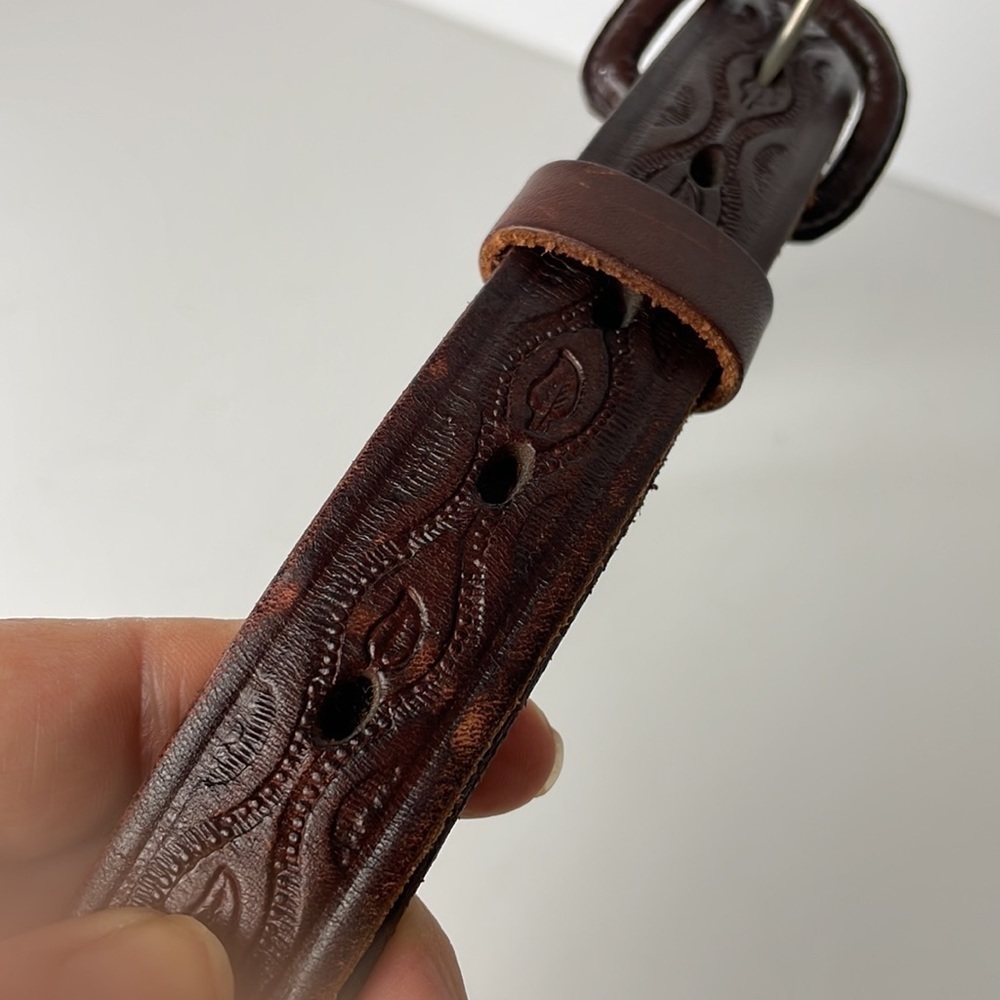 Vintage RM Hecho En Mexico Leather Belt 32” - Picture 9 of 13